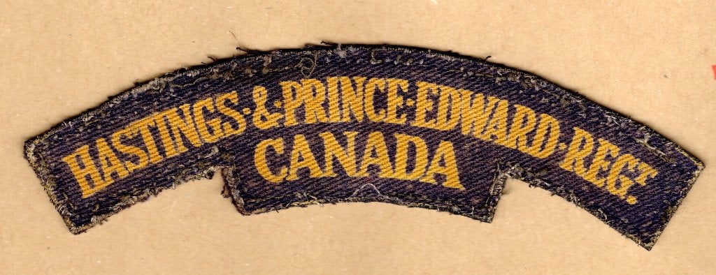 Printed Hastings & Prince Edward Regiment Canada WW2 Badge, Verzamelen, Verzenden, Landmacht, Engeland, Embleem of Badge