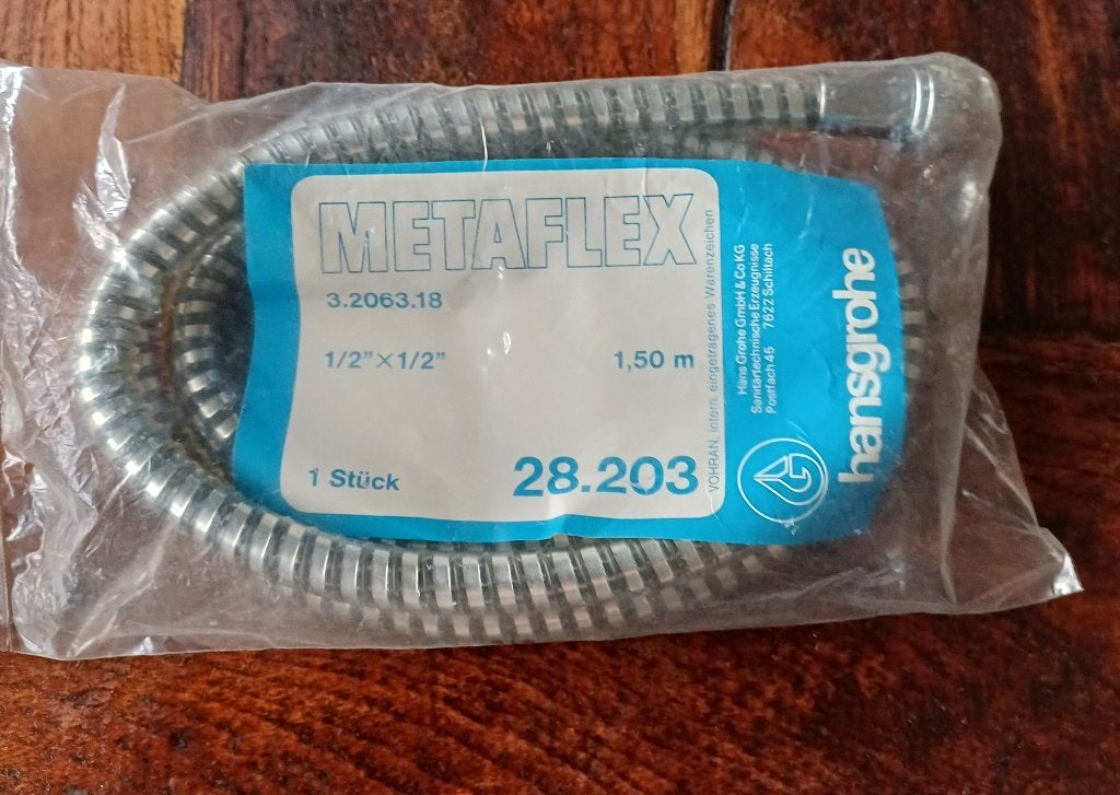 Hansgrohe Metaflex doucheslang 1,5m nieuw in verpakking Jola, Verzenden, Nieuw, Chroom, Douche