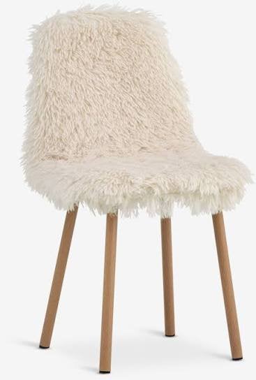 Jysk furry fluffy teddy eetkamerstoel als nieuw, Ophalen, Zo goed als nieuw, Eén