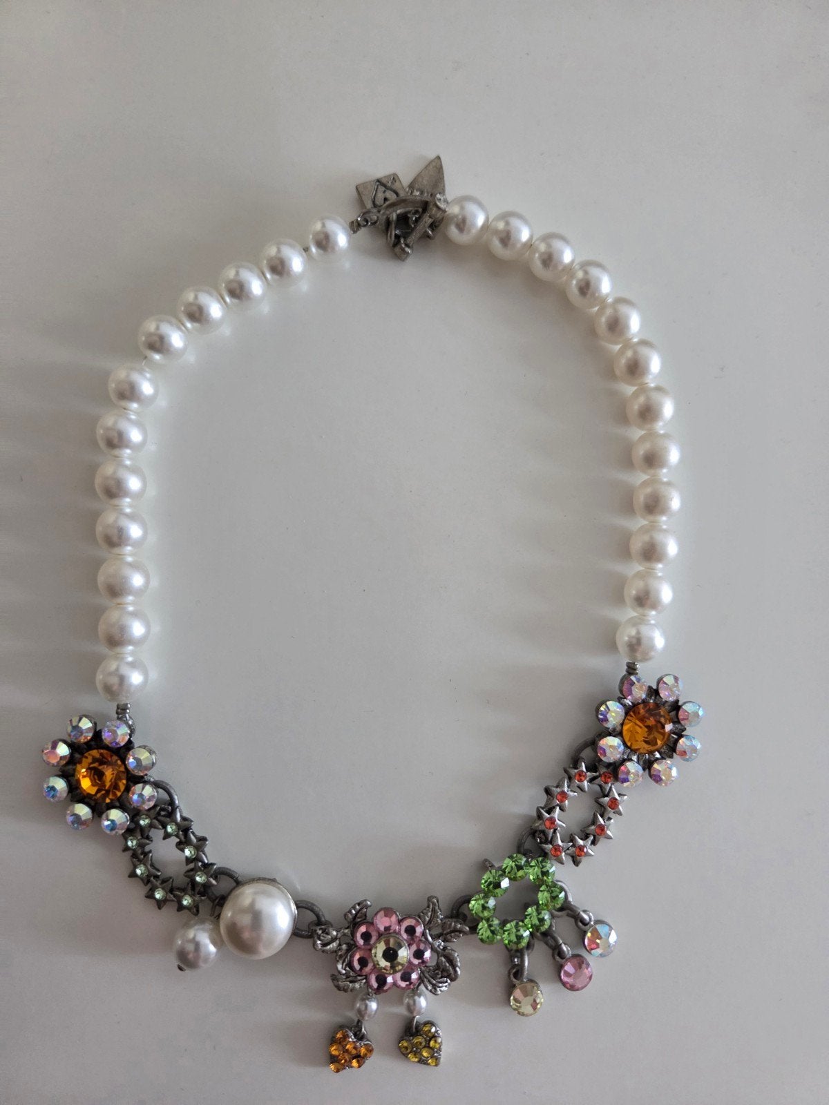 Otazu collier / ketting met kleurrijke Swarovski kristallen, Ophalen, Zo goed als nieuw