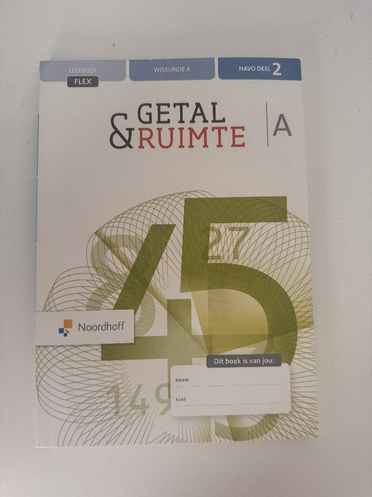 Getal & Ruimte Wiskunde A HAVO deel 2 - nieuw, Wiskunde A, Diverse auteurs, Ophalen of Verzenden, HAVO