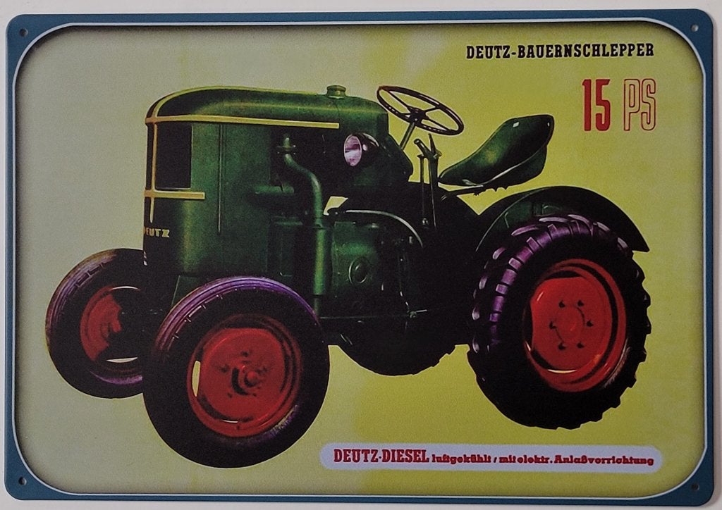 Deutz Tractor 15 reclamebord van metaal wandbord decoratie, Verzamelen, Merken en Reclamevoorwerpen, Reclamebord, Info@deconoord.nl