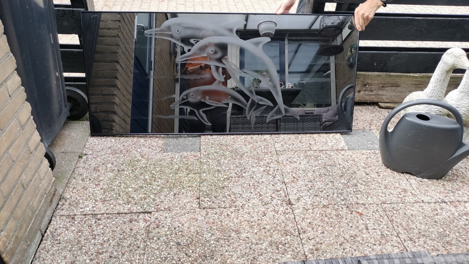 dolfijnen schilderij, Ophalen, Gebruikt, Overige materialen