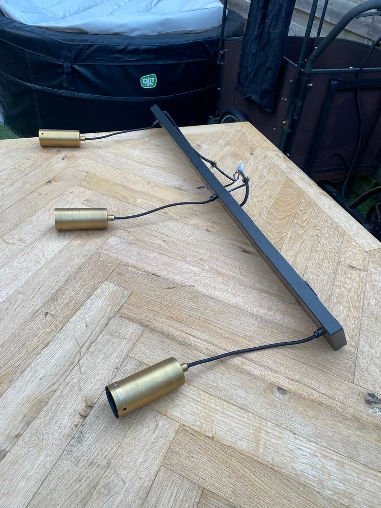 Zwart gouden lamp - Modern design plafondlamp, Ophalen, Gebruikt, Metaal, Minder dan 50 cm