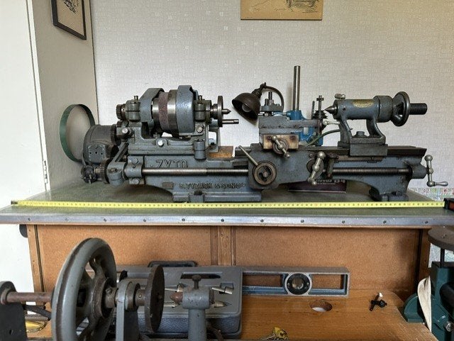 Oude Engelse metaaldraaibank Tyzack ZYTO incl. motor, Ophalen, Gebruikt, Metaaldraaibank, Minder dan 500 mm