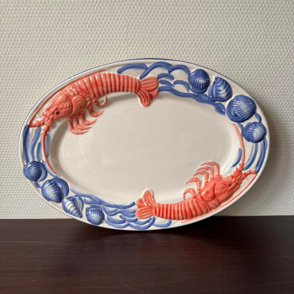 Vintage Italiaanse Kreeften Schaal Serveerschaal Fruit d Mer, Ophalen