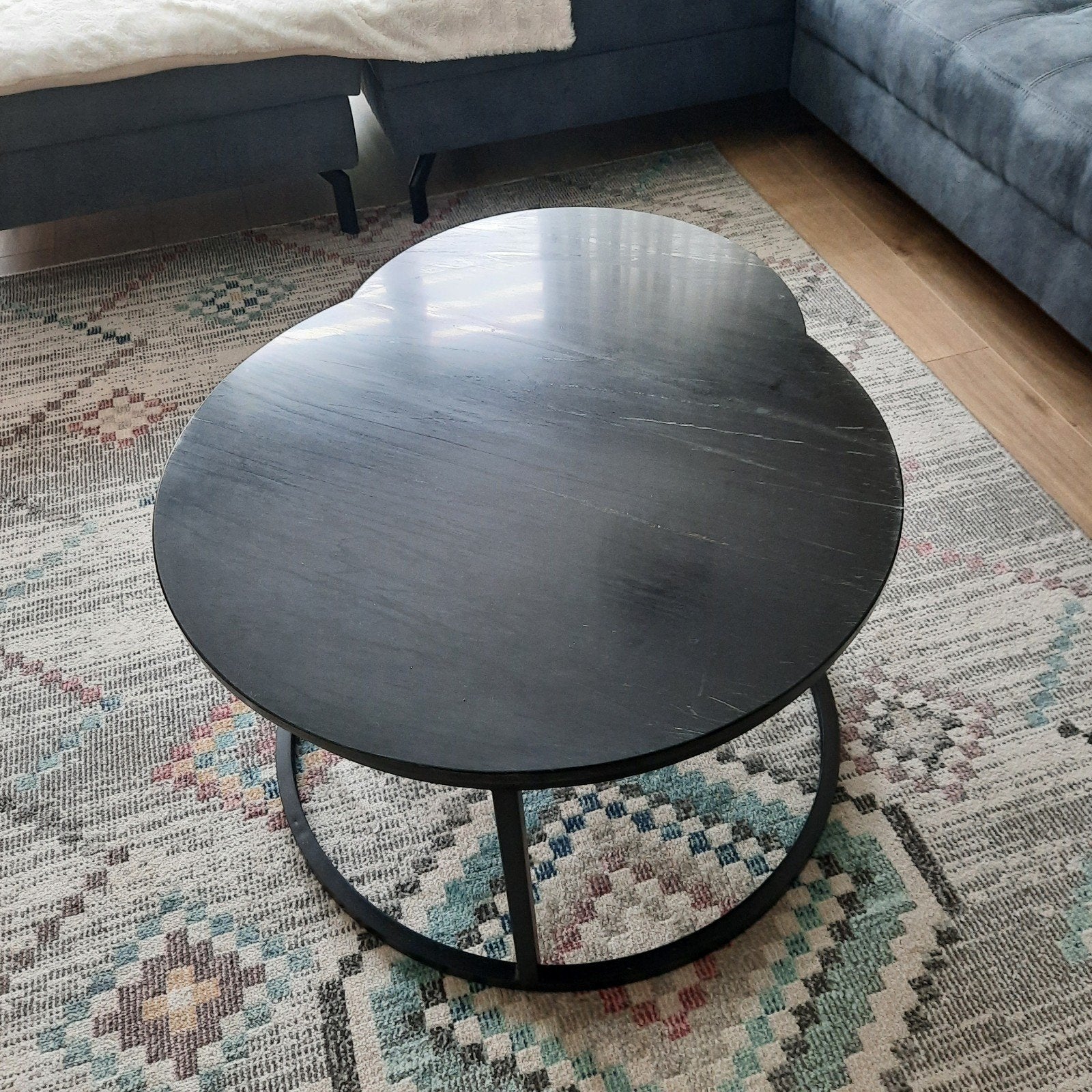 Set van 2 salontafels met zwart marmer blad, Ophalen, 50 tot 100 cm, Modern, Industrieel, Overige materialen