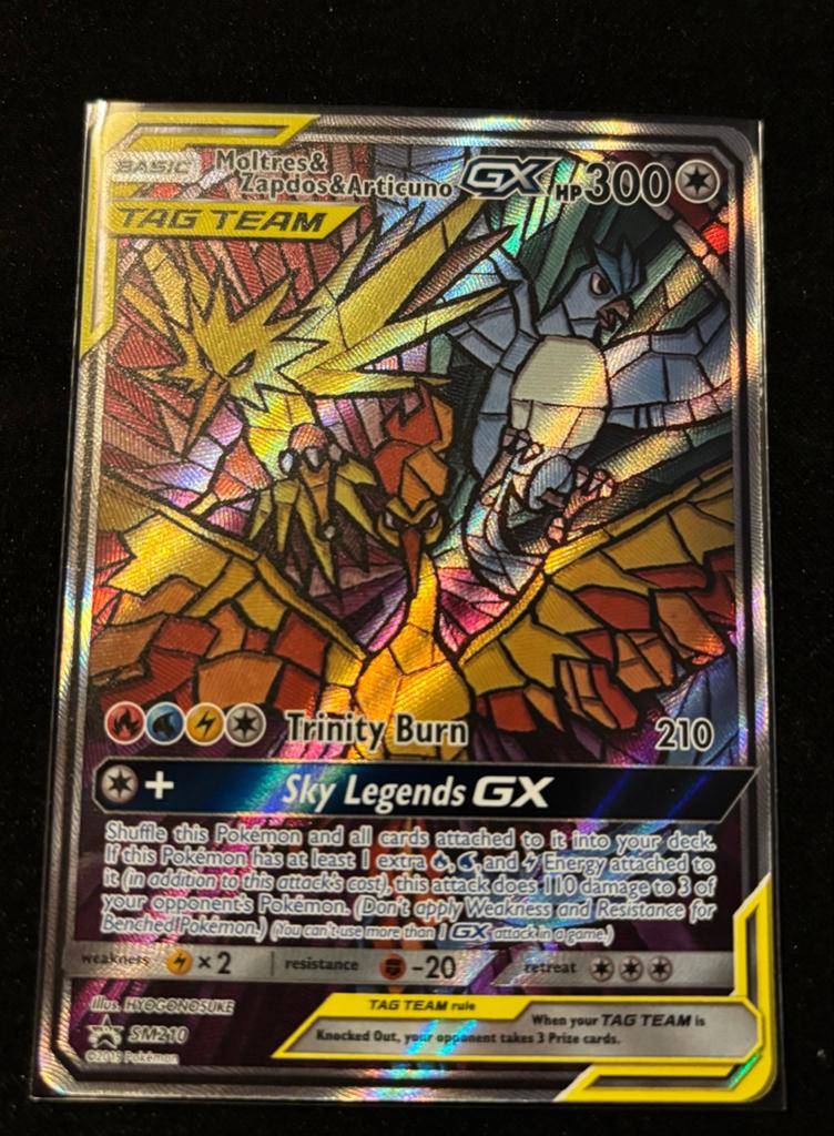 Moltres & Zapdos & Articuno GX SM210 Full Art Pokemon Kaart, Verzenden, Zo goed als nieuw, Losse kaart, Foil