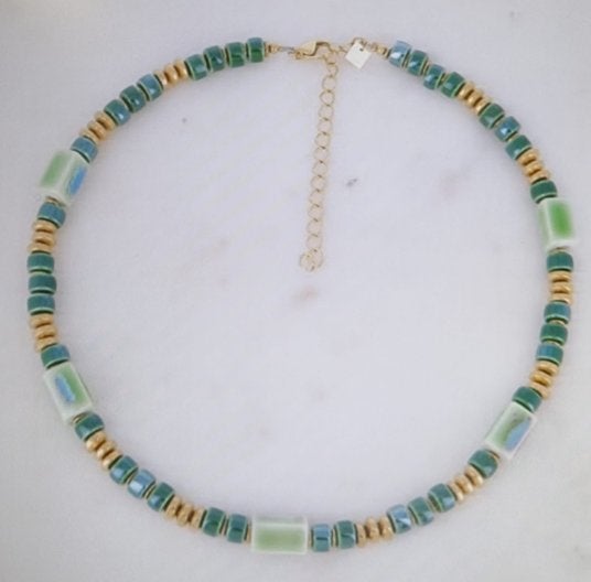 Bohm Paris ketting, versierd met roestvrijstalen kralen, Overige materialen, Nieuw, Ophalen of Verzenden, Nvt
