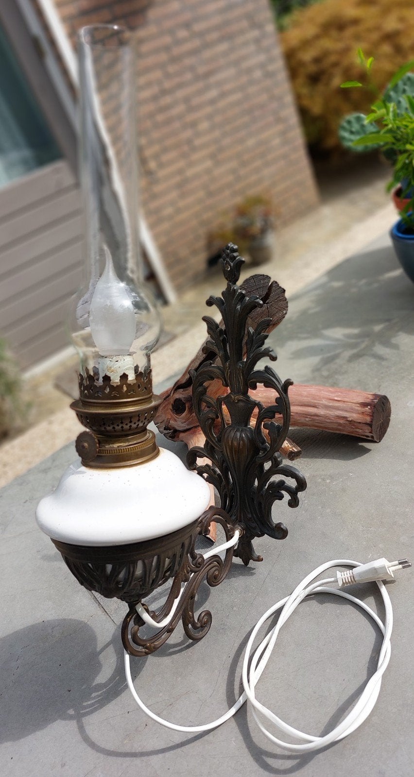 Prachtige antieke elektrische olielamp, Antiek en Kunst, Ophalen