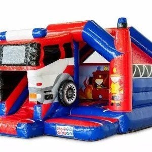 Springkussen te huur! Slide Combo Brandweer, Ophalen, Zo goed als nieuw, Overige