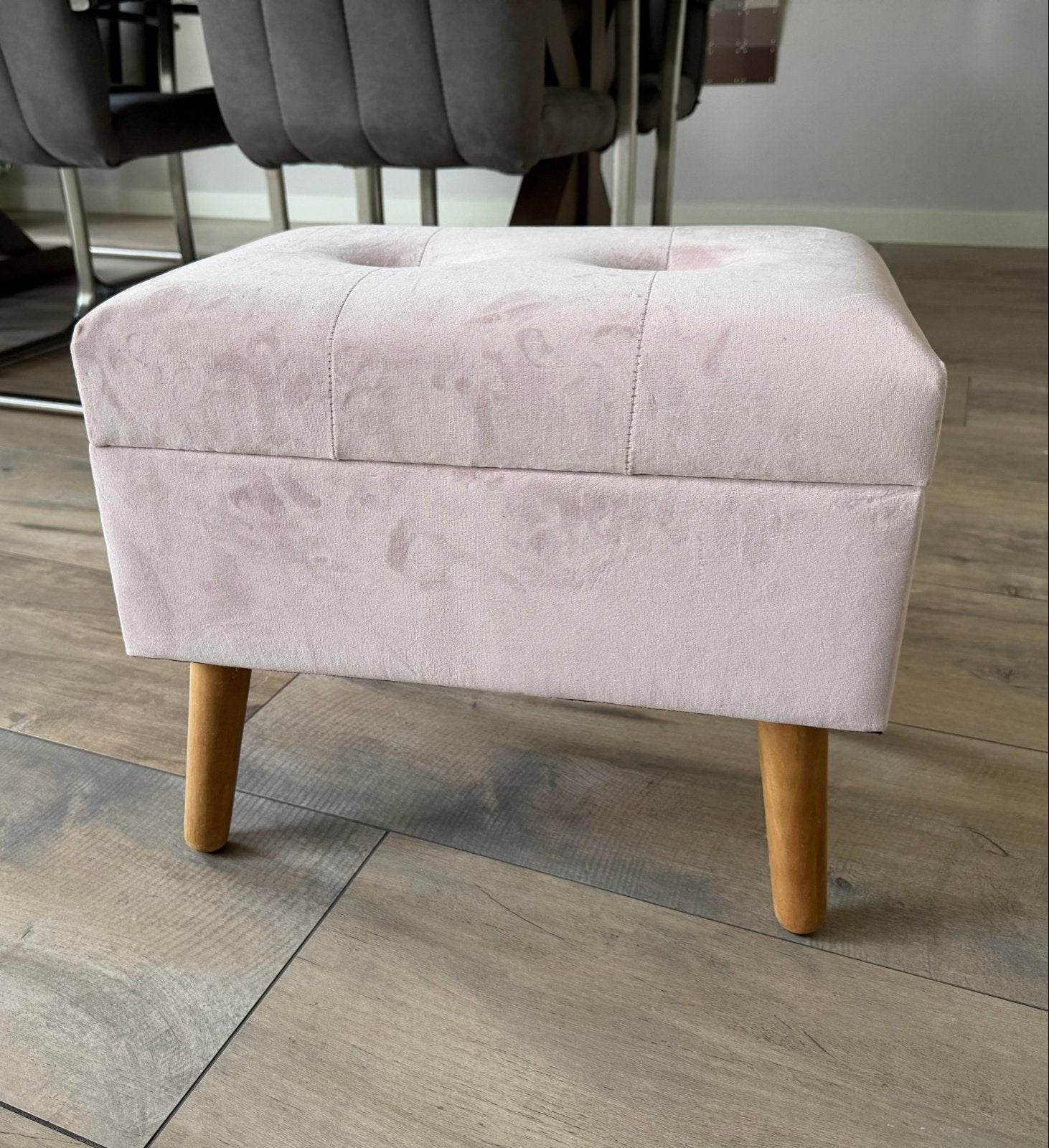 Roze fluwelen bankje met opbergruimte van Intratuin, Ophalen, Overige kleuren, Zo goed als nieuw, Eén