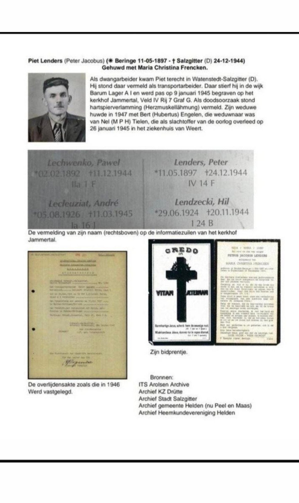 Lenders WW2 , Helden Beringe WO2 Kamp Watenstedt-Salzgitter, Ophalen of Verzenden, Duitsland