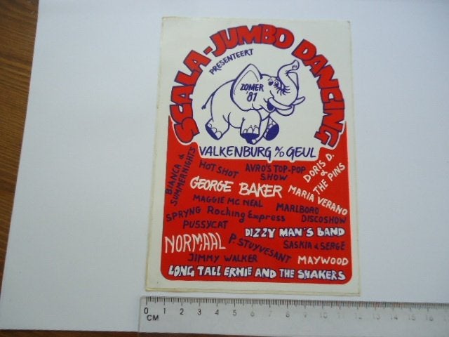 sticker 1981 NORMAAL jolink band SCALA Jumbo dancing toppop, Verzenden, Zo goed als nieuw