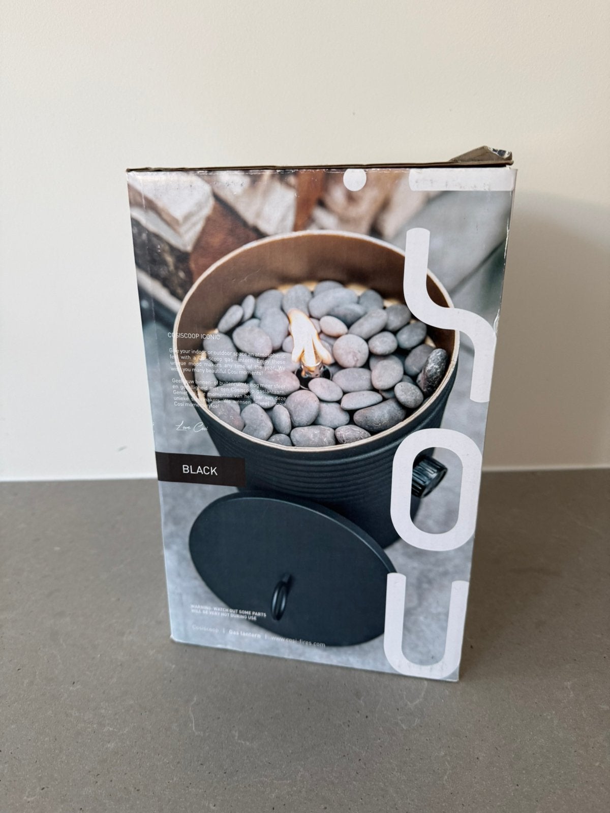 Cosiscoop iconic zwarte gas lantaarn van Cosi, Tuin en Terras, Ophalen, Nieuw