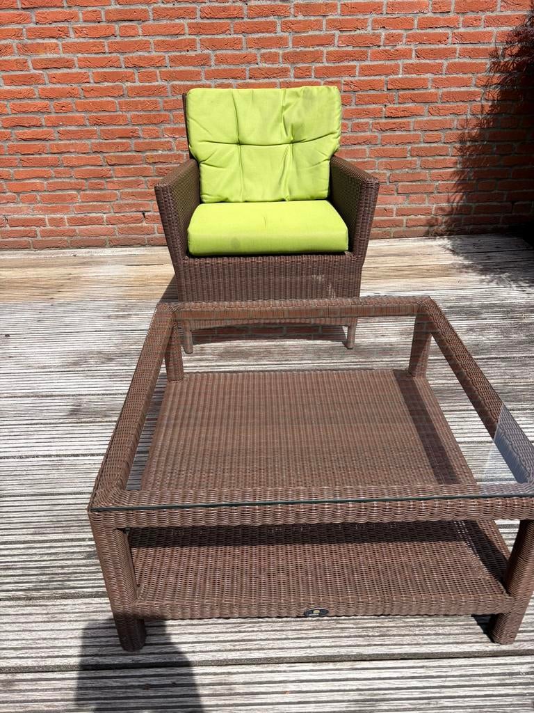 Borek Tuintafel en Borek Stoel, Ophalen of Verzenden, Zo goed als nieuw, Wicker, Stoel