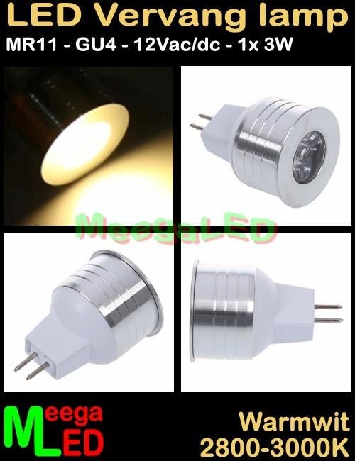 Camper LED lamp spot MR11 GU4 LEDspot 3 watt 12V - 3W, Ophalen of Verzenden, Nieuw