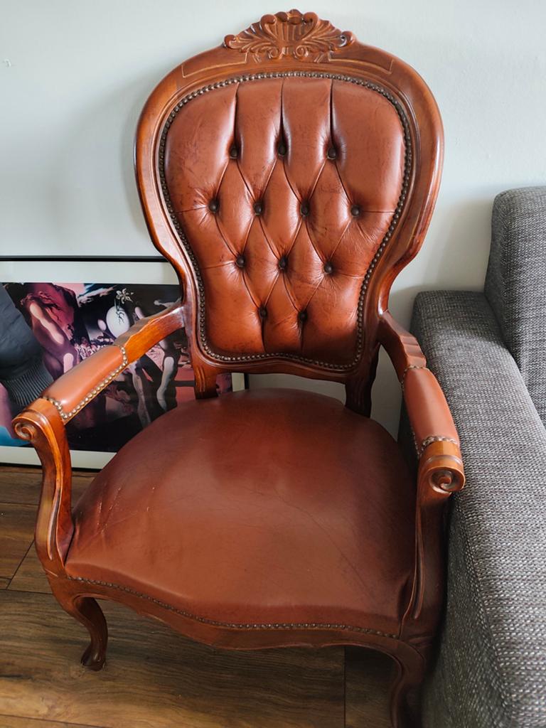 Antieke oma's stoel, Antiek en Kunst, Antiek | Meubels | Stoelen en Banken, Ophalen