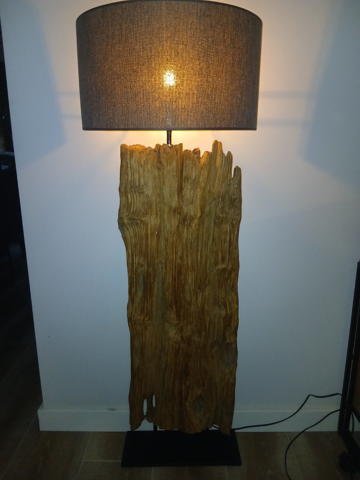 Boomstam lamp, Huis en Inrichting, Ophalen, Zo goed als nieuw, Hout, 100 tot 150 cm