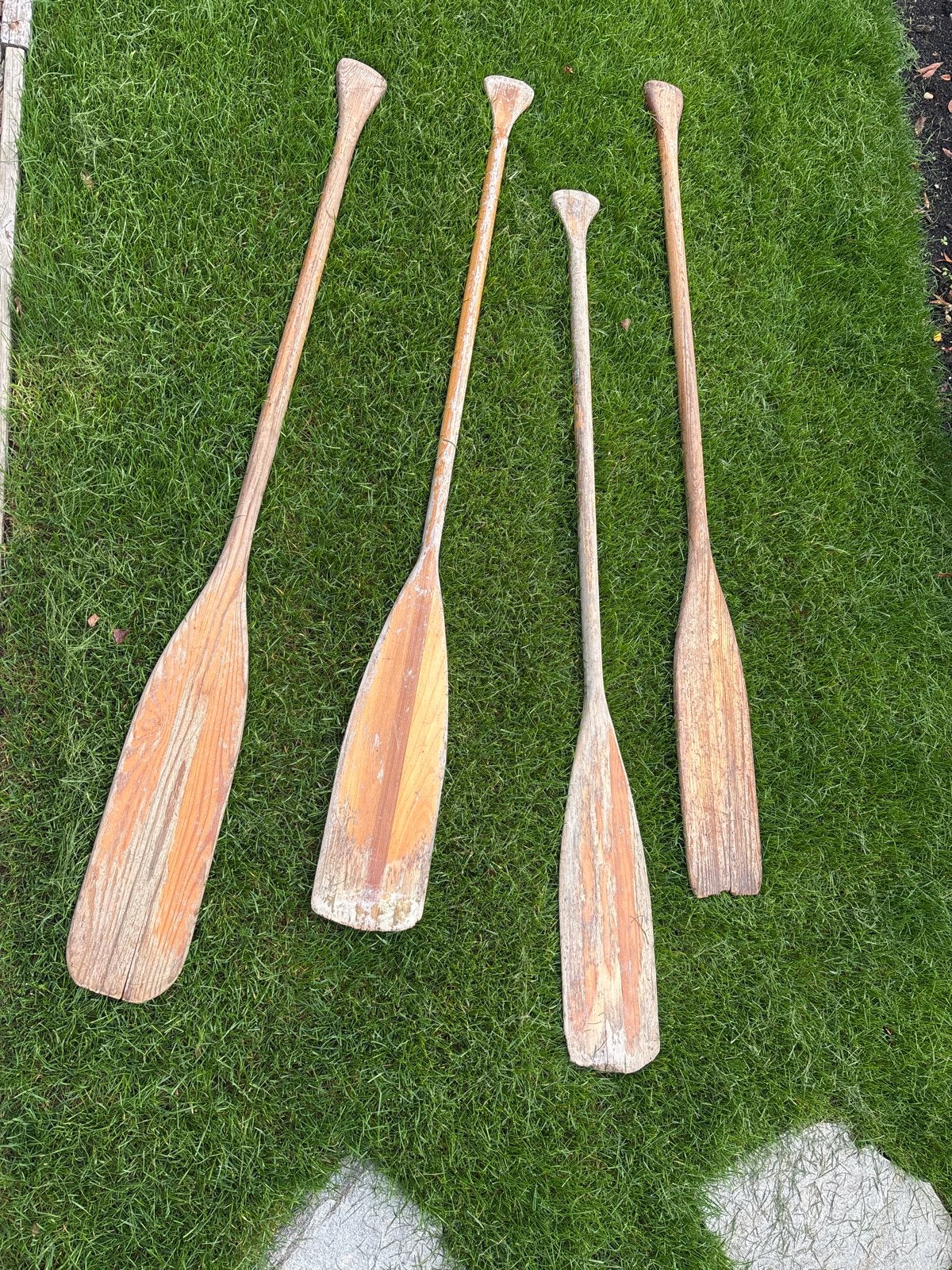 Set van 4 houten steekpeddels, Ophalen, Gebruikt, Enkelbladige peddel