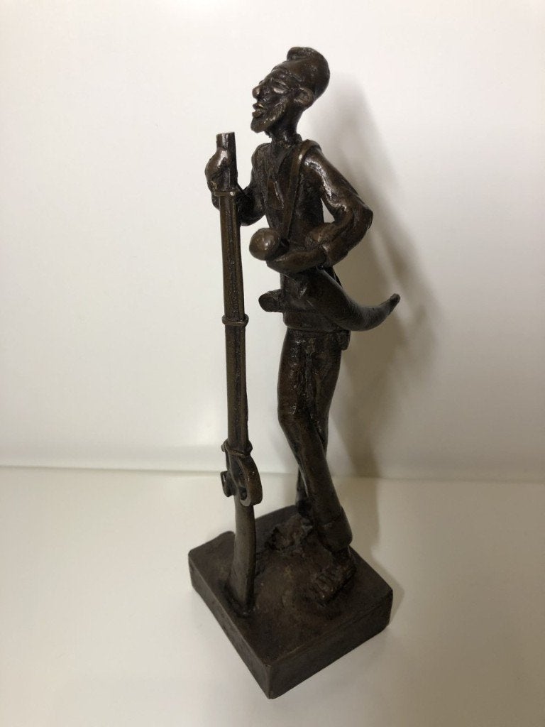 Bronzen Afrikaans beeld, Verzenden, Zo goed als nieuw, Mens