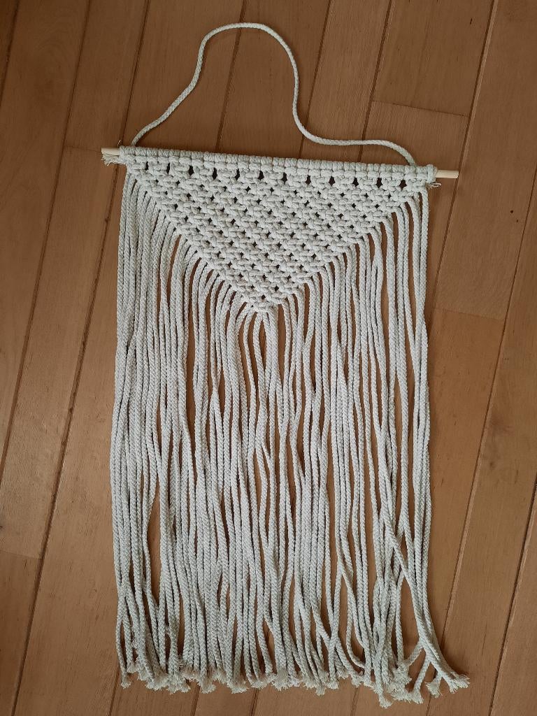 Macramé muur hanger beige geknoopt - nieuw -, Ophalen of Verzenden, Nieuw