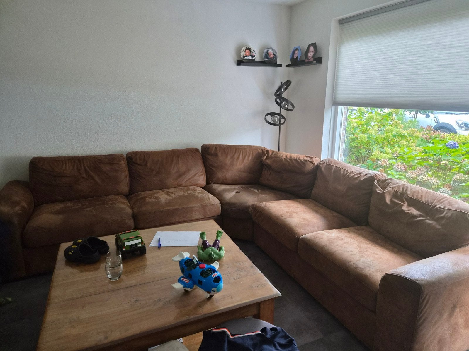 Comfortabele bruine hoekbank - Ruime zitplaatsen, Ophalen, Gebruikt, Stof, Modern