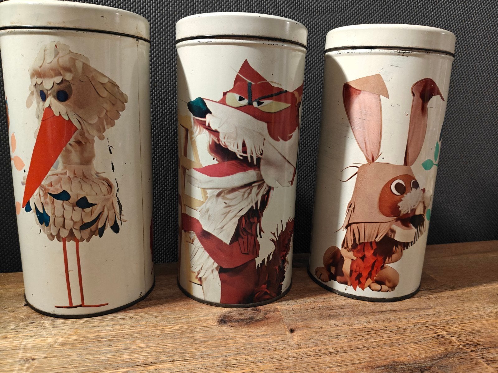 Bolletje beschuitbussen Fabeltjeskrant (set van 3), Ophalen of Verzenden, Gebruikt, Beschuit, Bolletje