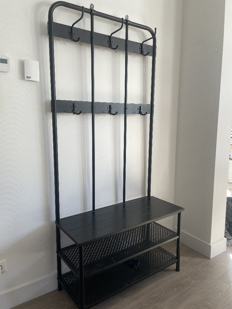 Kapstok en bank met schoenopberger, Huis en Inrichting, Woonaccessoires | Kapstokken, Zo goed als nieuw, Metaal, 150 tot 200 cm
