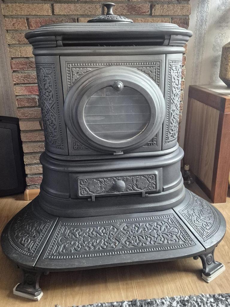 Prachtige gietijzeren gaskachel - Klassiek design, Huis en Inrichting, Kachels, Ophalen, Gebruikt, Vrijstaand, Hout