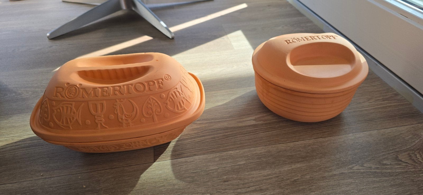 Römertopf Aardewerken Braadpan en Ovenschaal Set, Ophalen, Braadpan, Met deksel, Nieuw