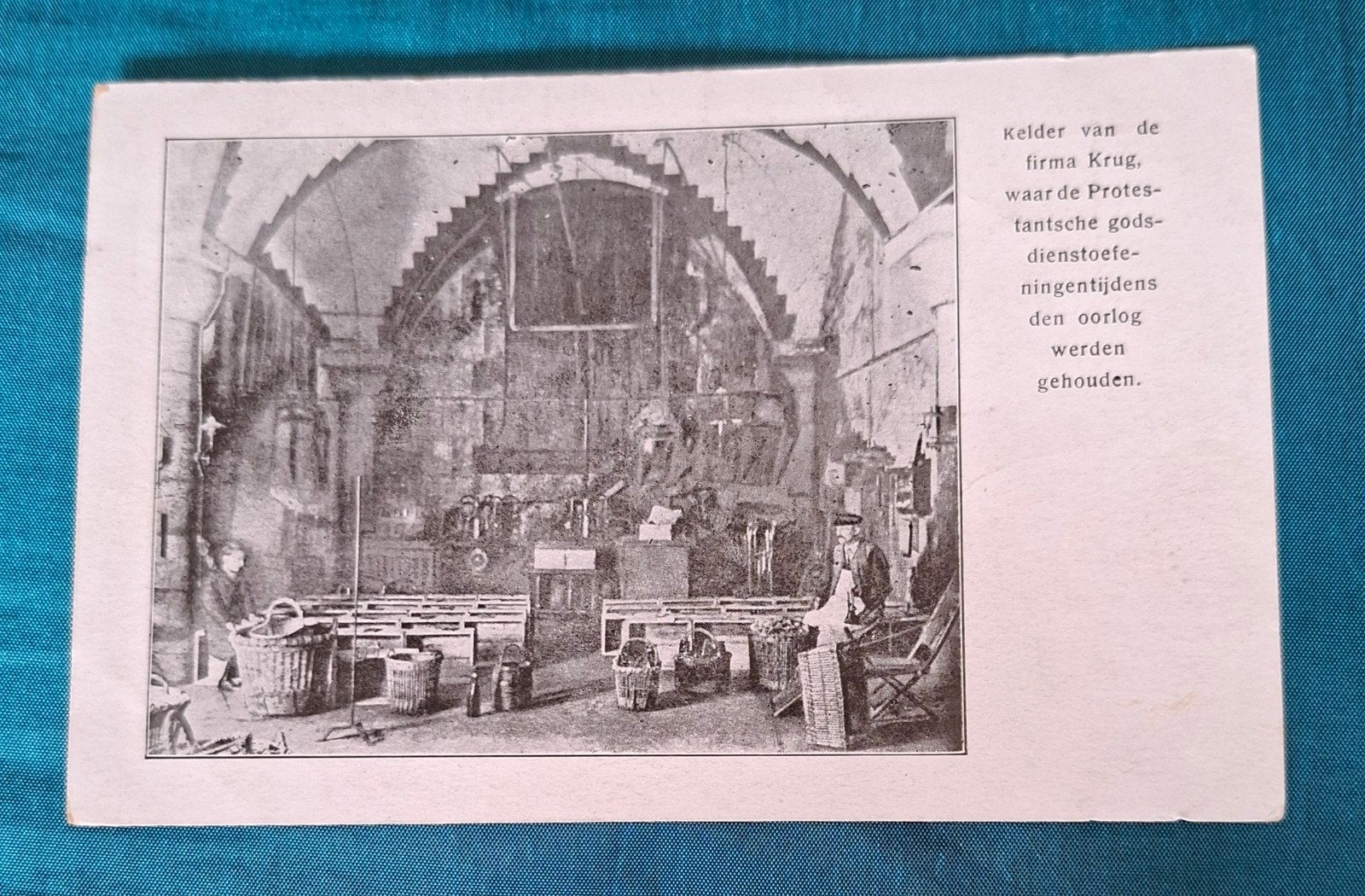 blanco kaart kelder van firma krug dienst in oorlog, Ophalen of Verzenden, Landmacht, Nederland, Foto of Poster