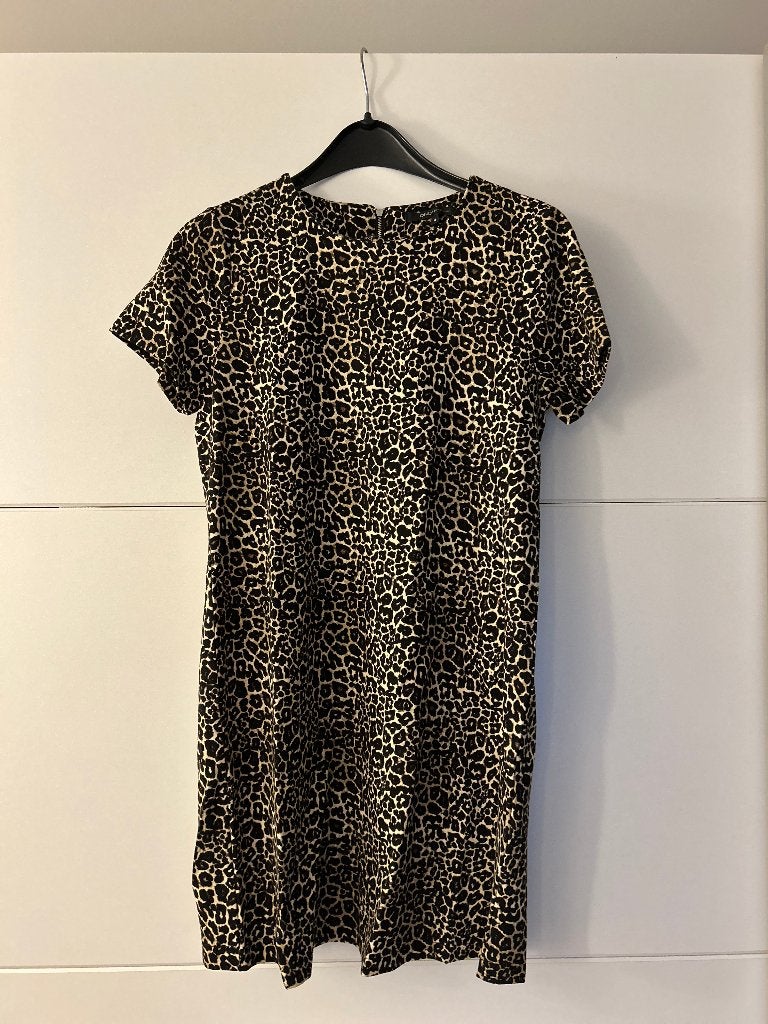 Only zwarte jurk met panterprint, Maat 38/40 (M), Only, Zwart, Ophalen of Verzenden