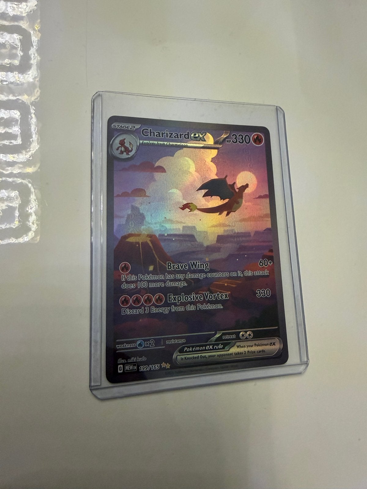 Charizard ex 199/165 Pokémon kaart, Ophalen of Verzenden, Nieuw, Losse kaart