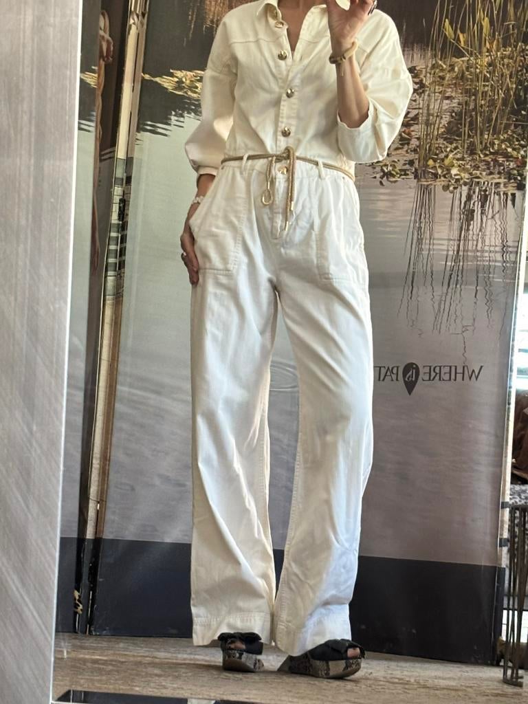 Jumpsuit Caroline Biss, Kleding | Dames, Jumpsuits, Verzenden, Zo goed als nieuw, Maat 38/40 (M), Wit