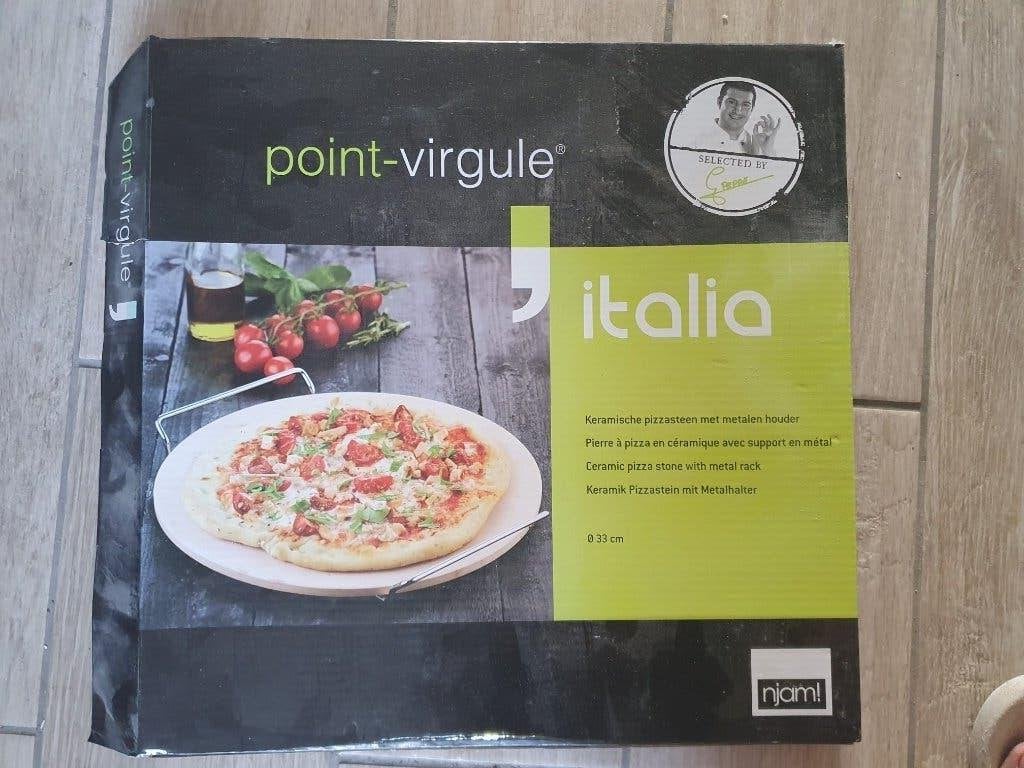 Pizzasteen 33 cm met rek – nieuw, Ophalen, Minder dan 50 cm, Nieuw, 25 tot 50 cm