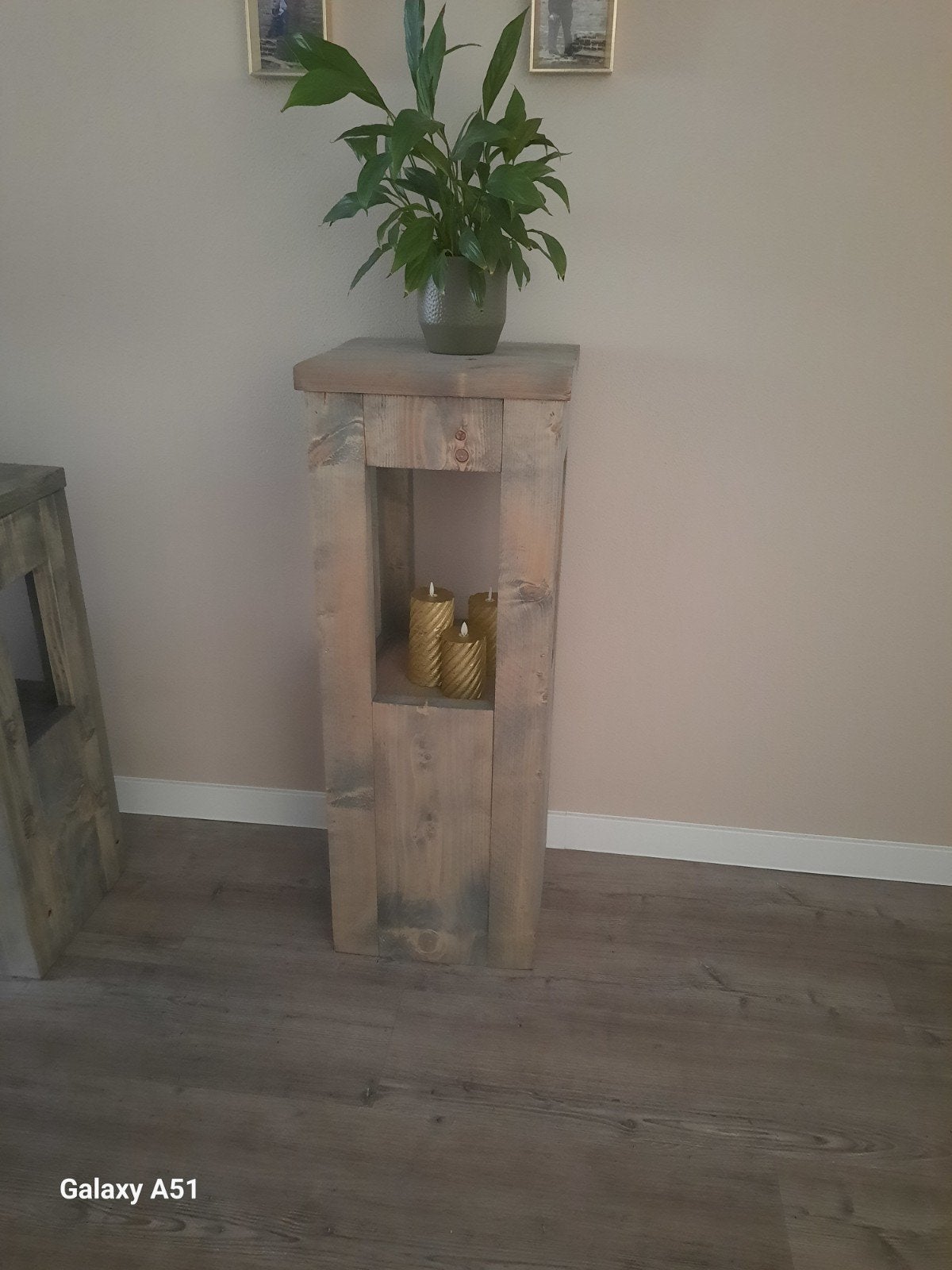 Houten plantenstandaard / sidetable, Ophalen, Gebruikt