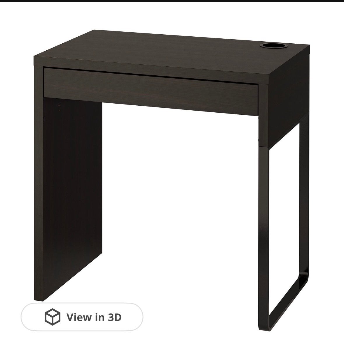 IKEA Micke bureau, Huis en Inrichting, Bureaus, Ophalen, Zwart, Met lades, Zo goed als nieuw