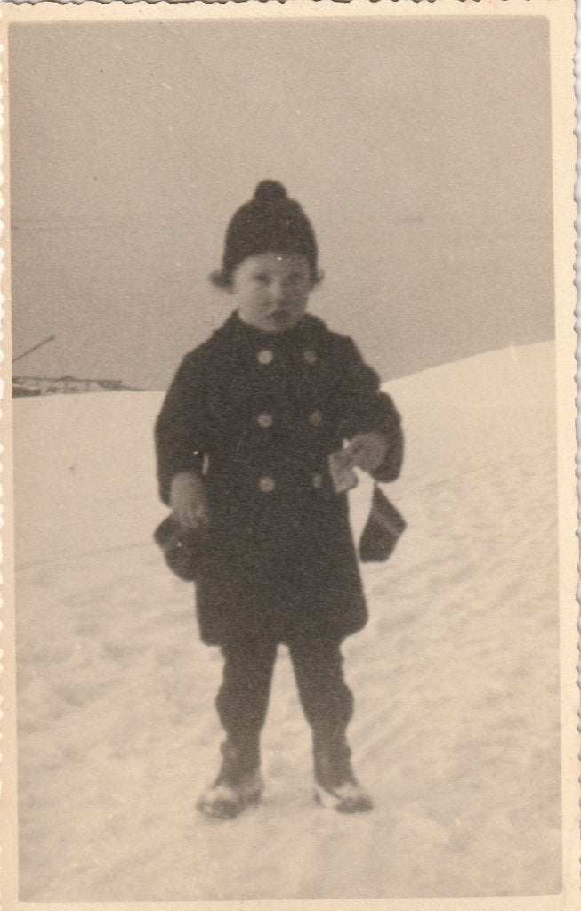foto kaart  -  meisje  op de  sneeuw, Verzenden, Voor 1940, Kind