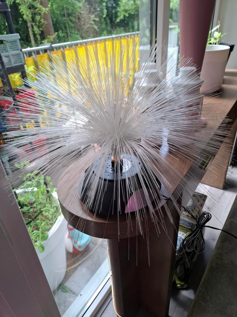 Vintage UFO Glasvezel Lamp - Roterend Lichteffect, Ophalen of Verzenden, Gebruikt, Vintage, Retro, Jaren '70