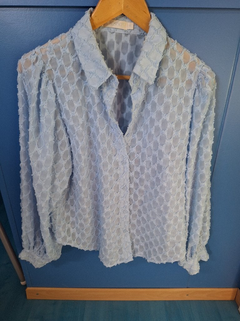 licht blauwe blouse merk flamant rose mt.s nieuw, Kleding | Dames, Maat 38/40 (M), Blauw, Nieuw, Ophalen of Verzenden