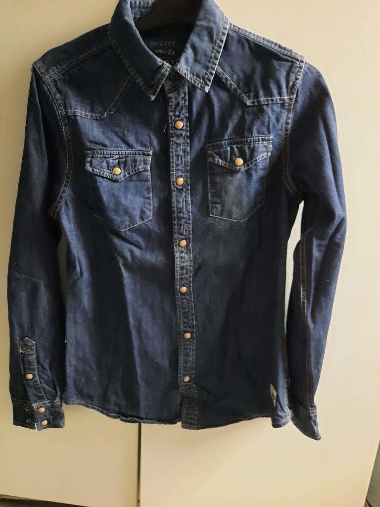Overhemd maat XS, Ophalen, Zo goed als nieuw, Blauw, Halswijdte 38 (S) of kleiner