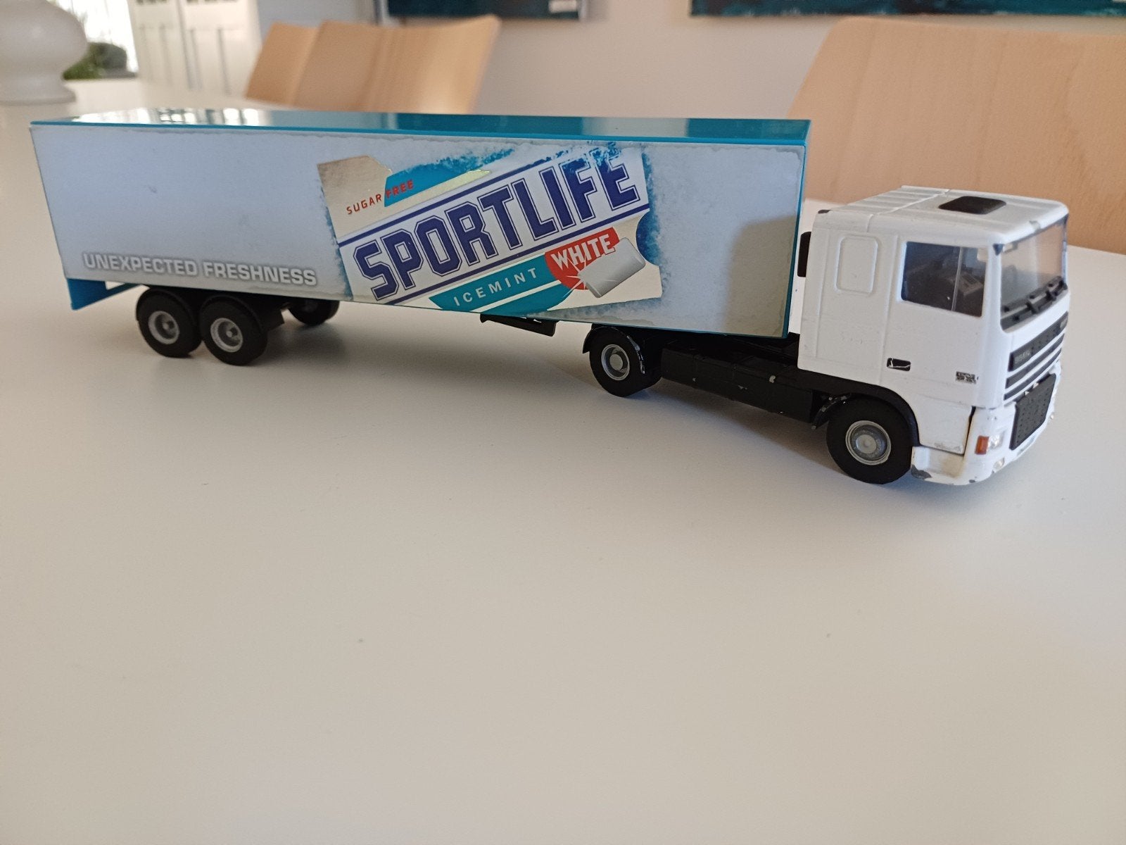 Lion car  DAF 95 vrachtwagen met trailer 1/50, Ophalen of Verzenden, Gebruikt, Bus of Vrachtwagen, Lion Toys
