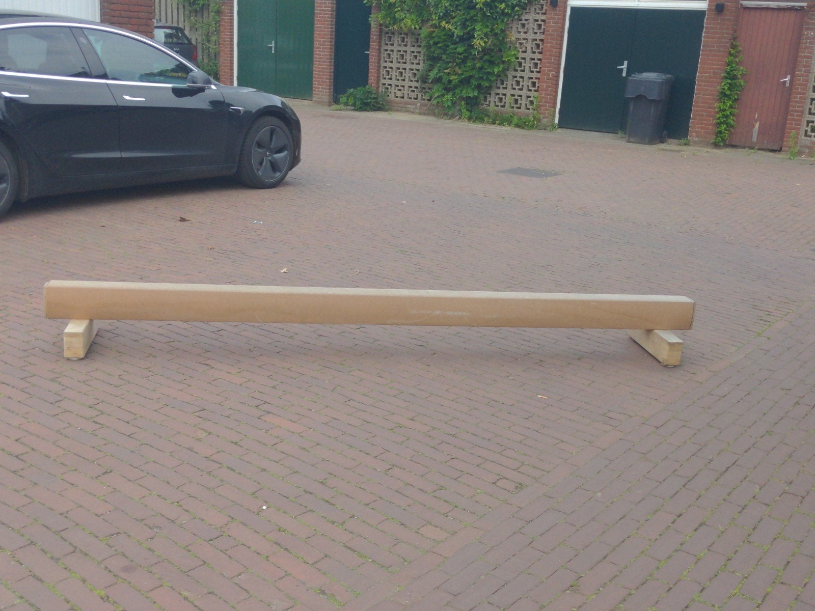 Balk 300 cm 10 cm breed, Sport en Fitness, Turnen, Ophalen, Gebruikt, Bruin, Materiaal