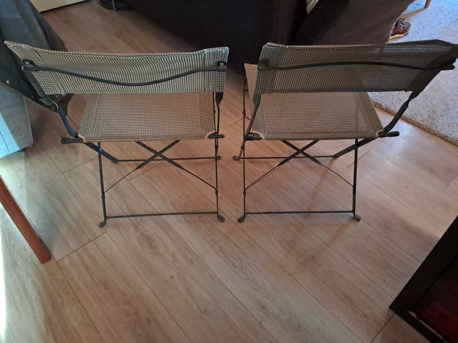 2x metalen klapstoelen - Gebruikt met beetje roest, Ophalen
