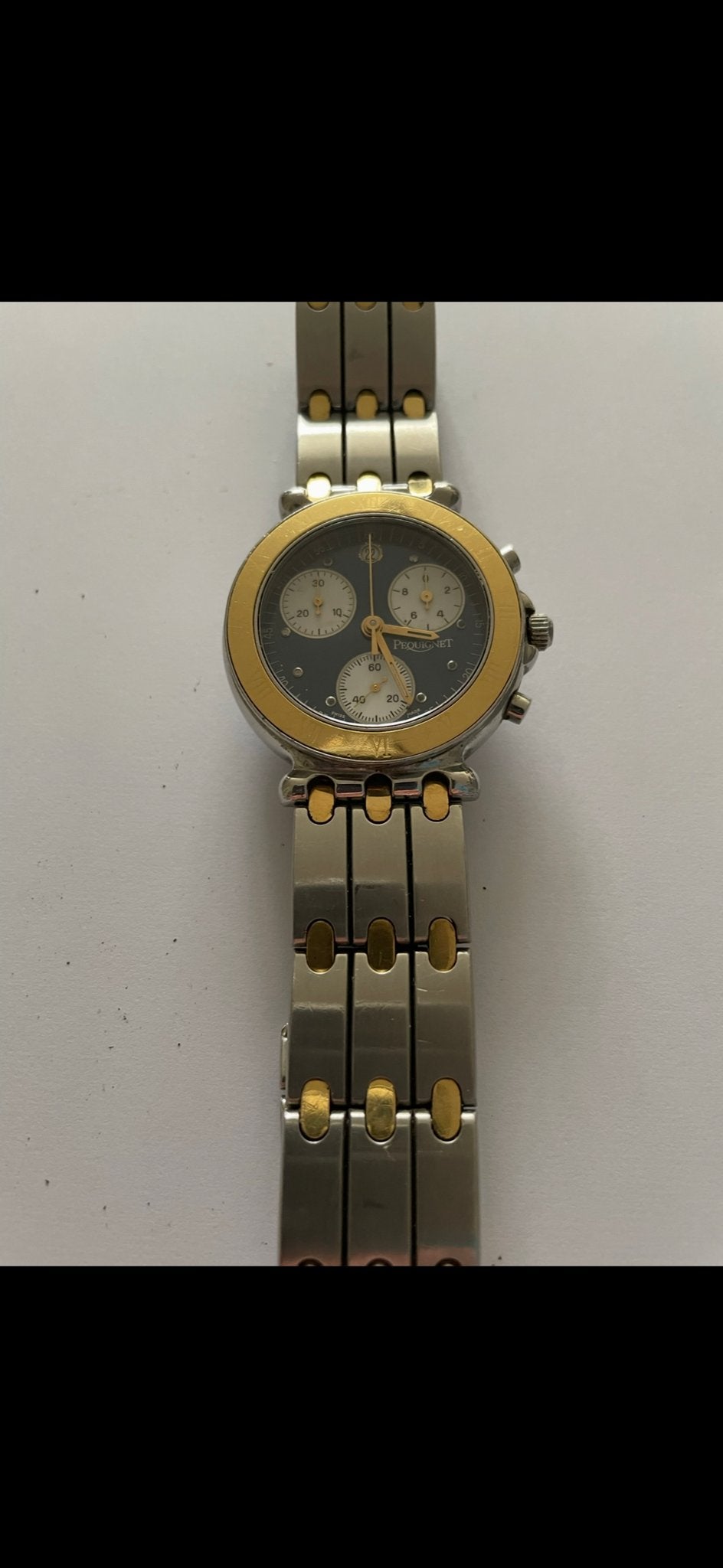 Pequignet Chronograaf Herenhorloge - Staal/Goudkleurig, Overige merken, Gebruikt, Staal, Polshorloge