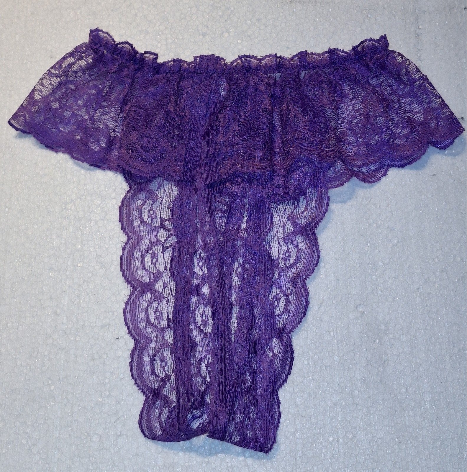 Sexy nieuwe paarse polyester 'openkruis'-slip M/L, Kleding | Dames, Verzenden, Paars, String