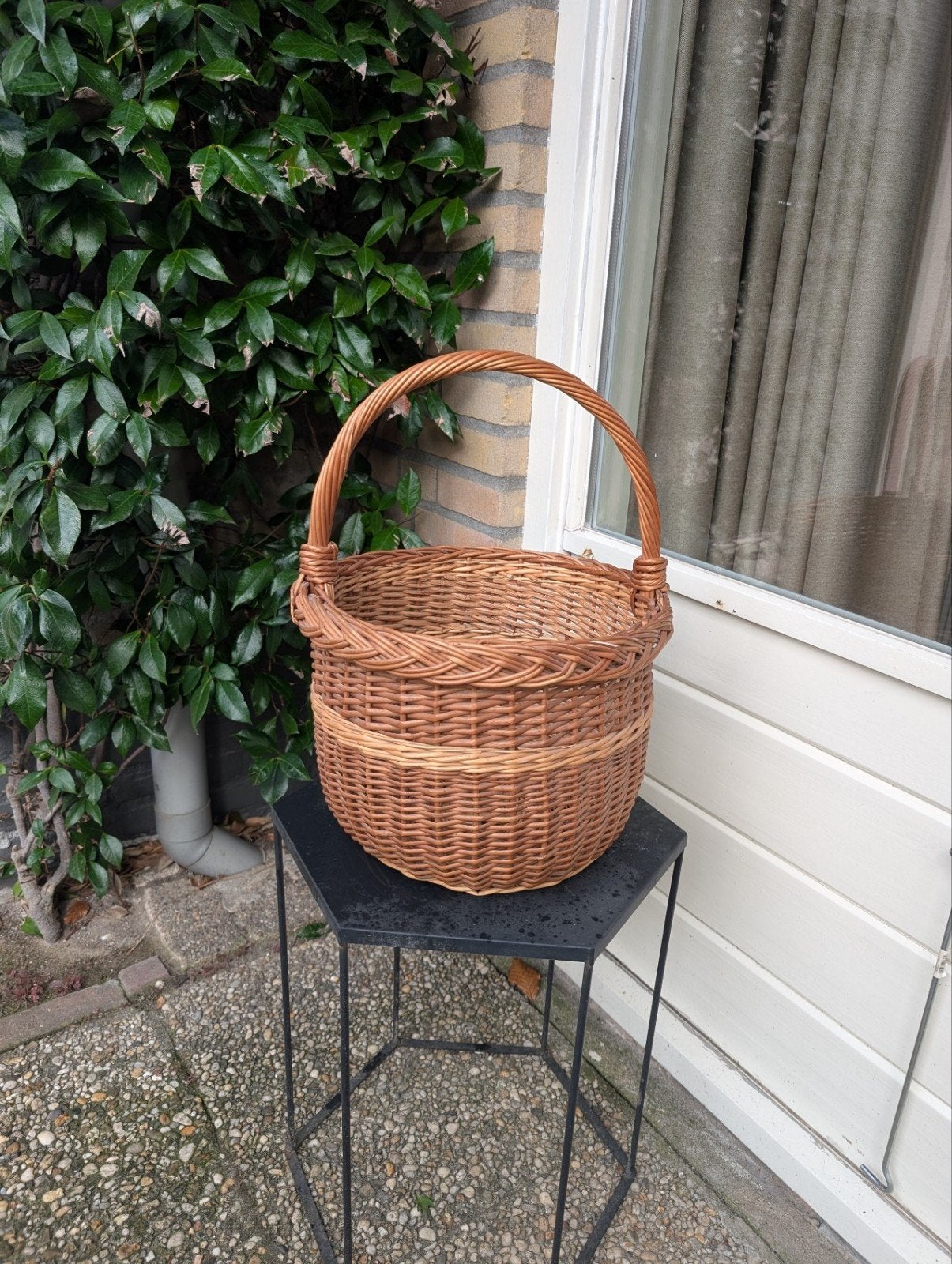 rieten mand, Huis en Inrichting, Ophalen of Verzenden, Zo goed als nieuw, Rechthoekig, Riet