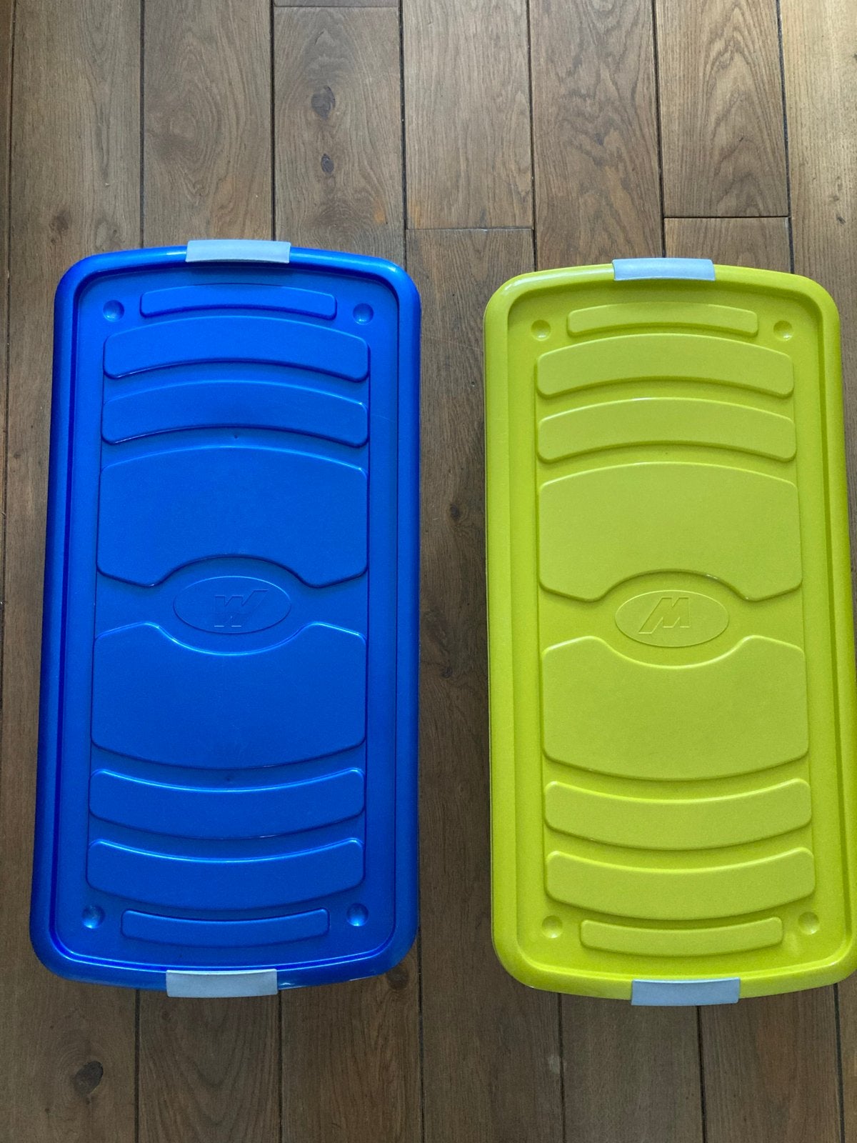 2x Mazzel Bed Roller op wielen - Blauw & Geel, Ophalen, Gebruikt