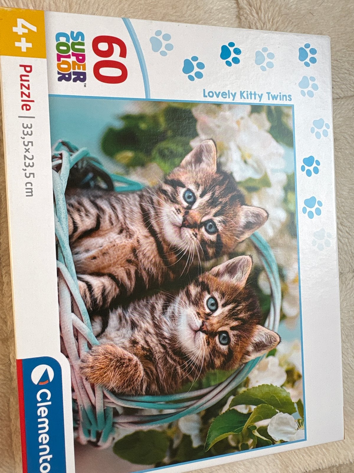 Clementoni Super Color Puzzle: Lovely Kitty Twins (60 stukje, Ophalen, 10 tot 50 stukjes, Nieuw, 4 tot 6 jaar